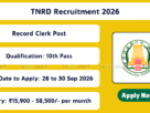 TNRD Recruitment 2026
