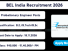 BEL India Recruitment 2026