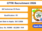 CFTRI Recruitment 2026