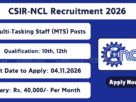 CSIR-NCL Recruitment 2026
