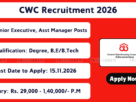 CWC Recruitment 2026