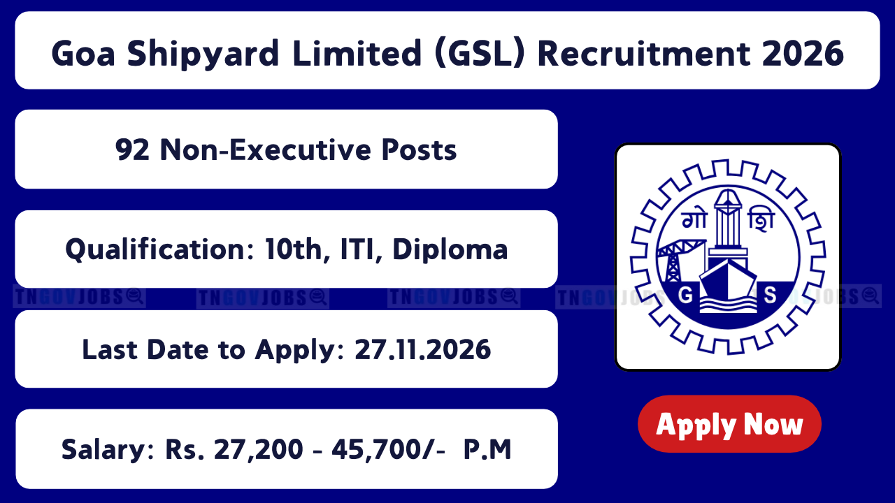 Goa Shipyard Limited (GSL) Recruitment 2026