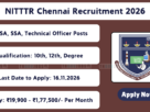 NITTTR Chennai Recruitment 2026