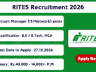 RITES Recruitment 2026