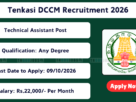 Tenkasi DCCM Recruitment 2026: Technical Assistant Posts